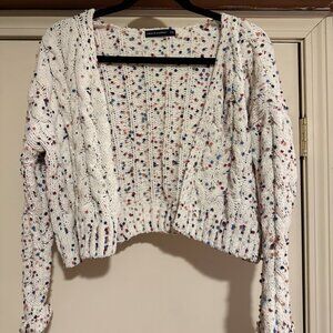 White and Confetti Cardigan - Size Small
